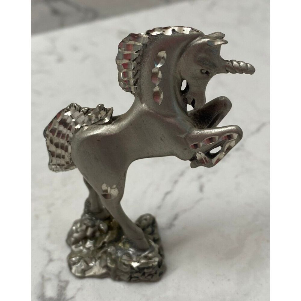 Vintage 1984 Cuter Pewter Unicorn Crafted Mystical Fantasy Decor‎ Figurine